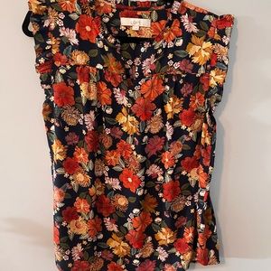 LOFT ruffle trim top